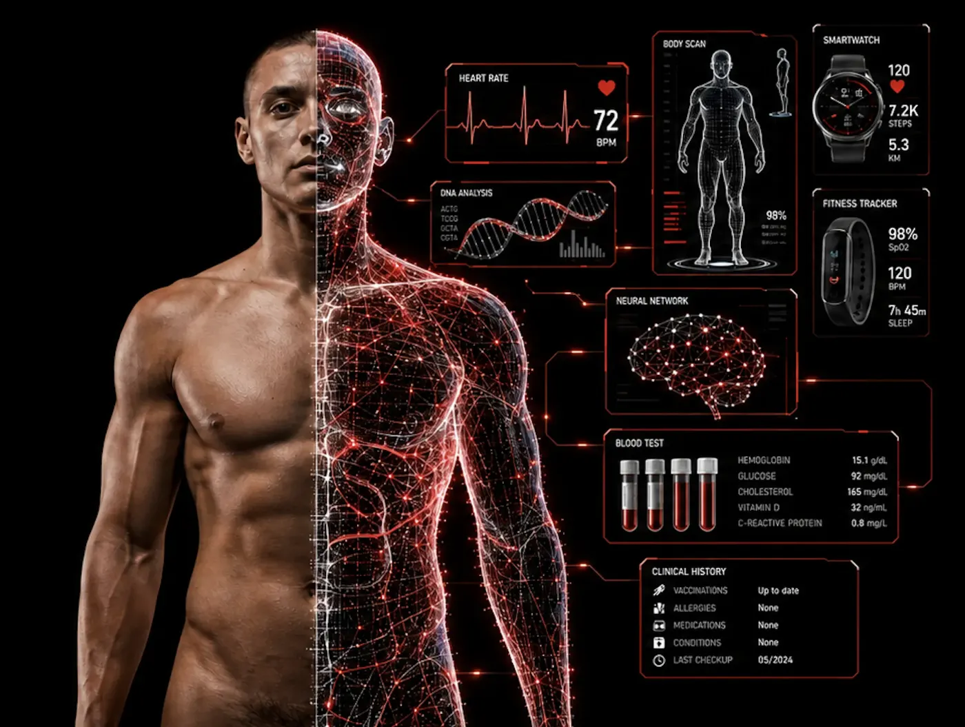 Digital Twin, digitized body with biometric data